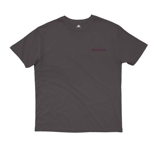 NNSNS - EMBROIDERED TEE - CHARCOAL/BURGUNDY