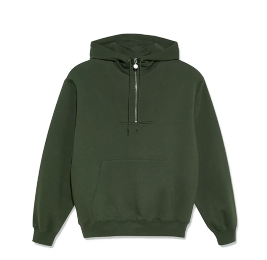 POLAR - HALF ZIP HOODIE - DARK OLIVE