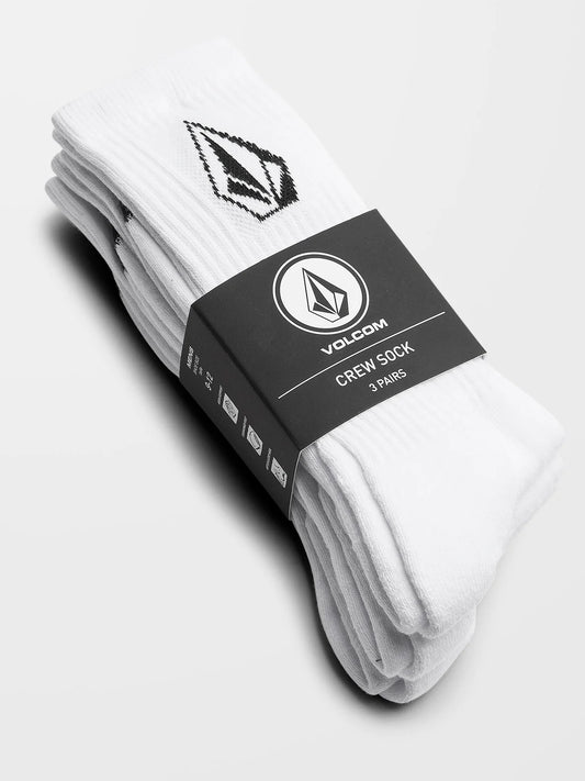 VOLCOM - FULL STONE SOCK 3PK - WHITE