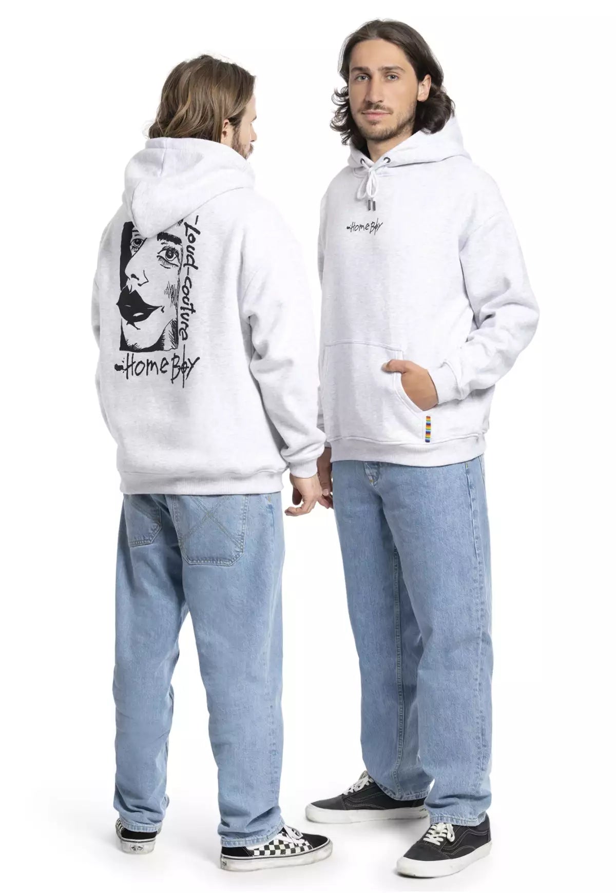 HOMEBOY - FAT LIPS HOOD - ASH HEATHER