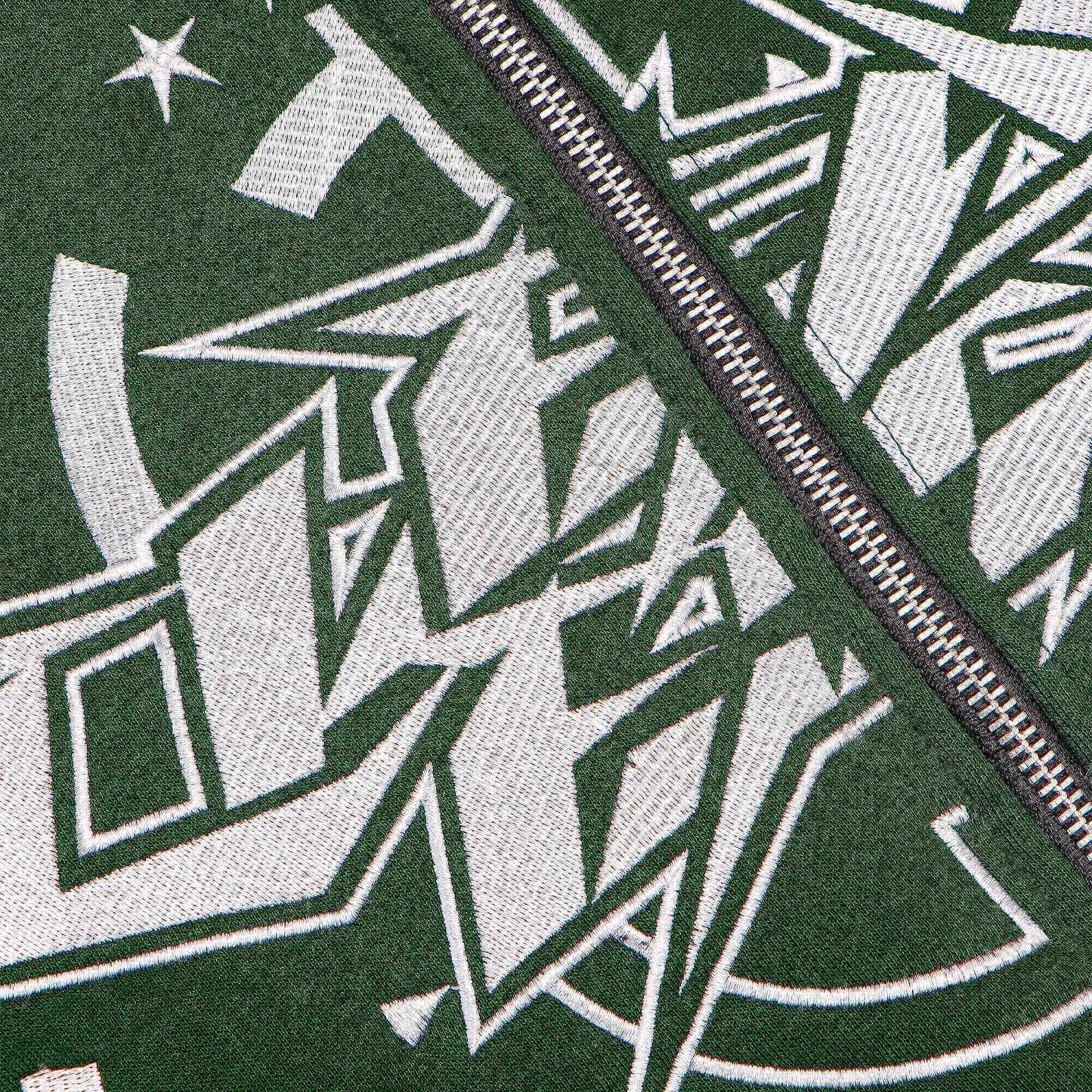 KEEP IT CLEAN - INFINITY FULL ZIPPER HOOD - GREEN/WHITE