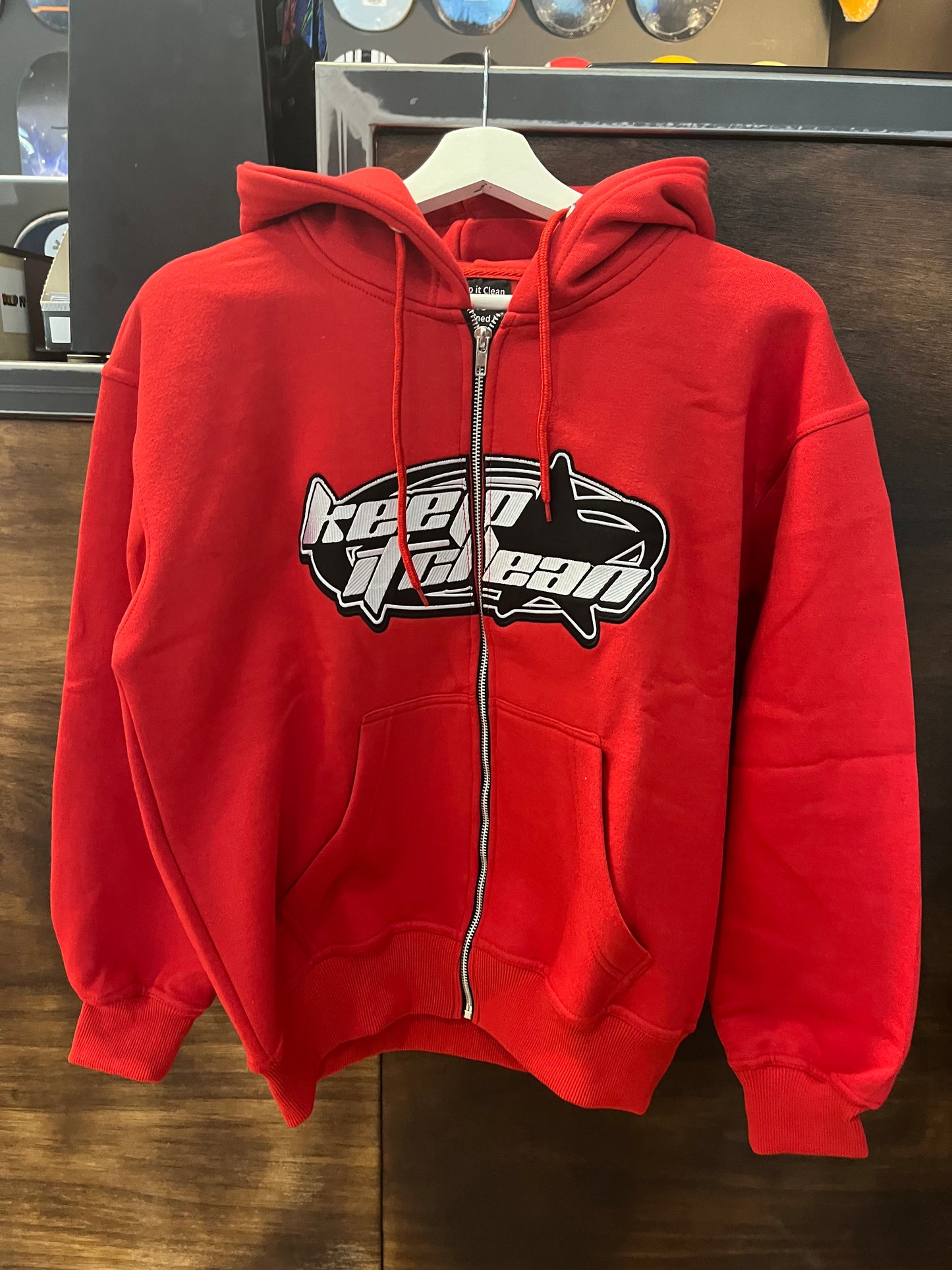 KEEP IT CLEAN - STARSIGN KIC HOODIE - RED/WHITE