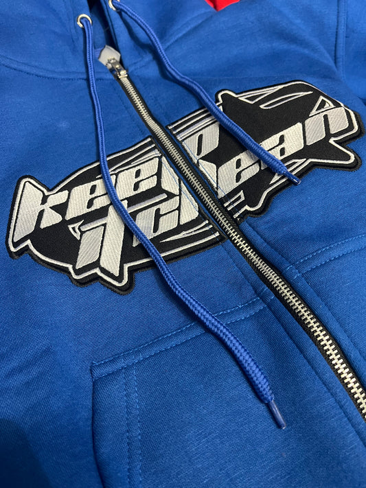 KEEP IT CLEAN - STARSIGN KIC LOGO HOODIE - BLUE/WHITE