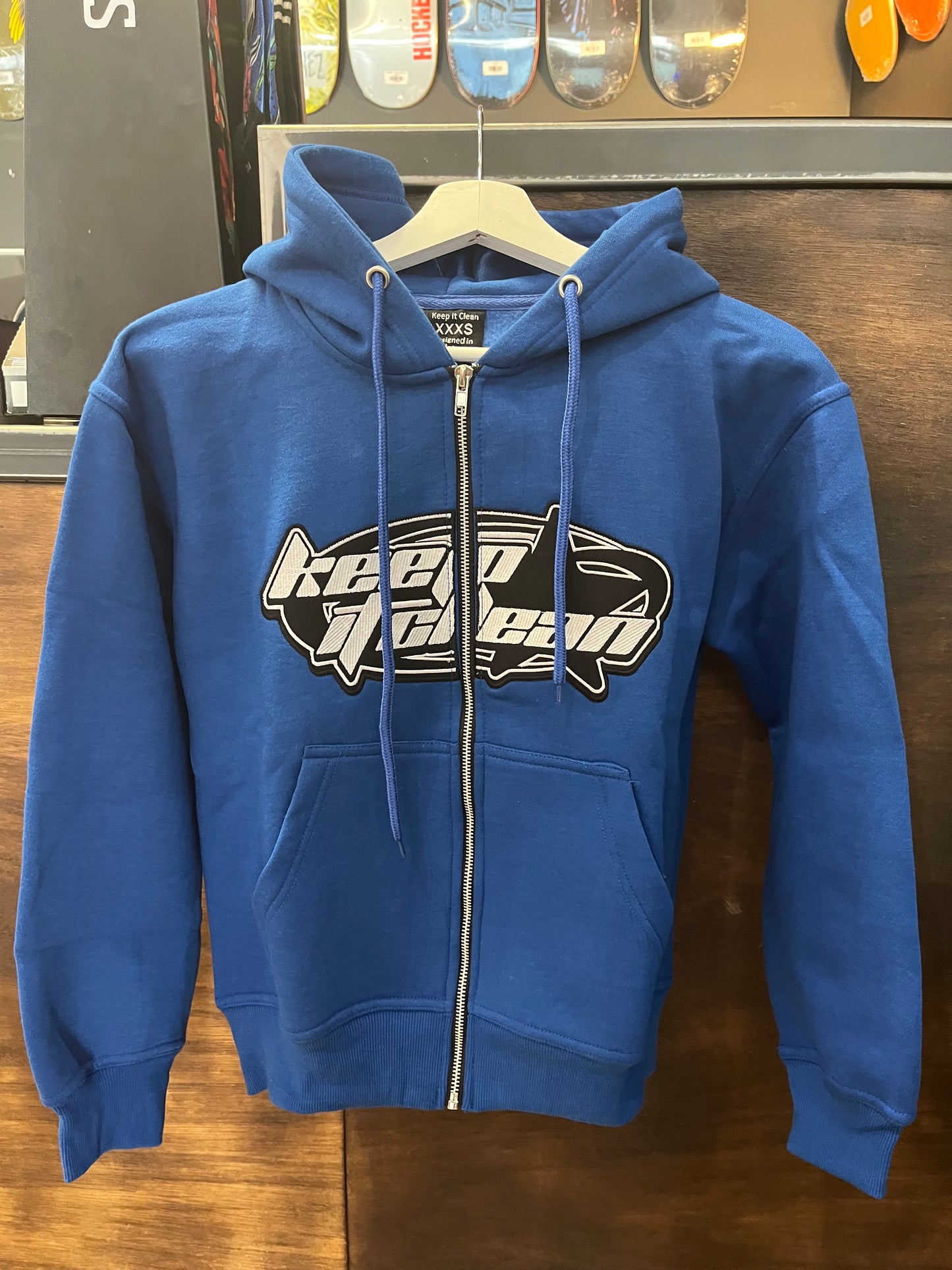 KEEP IT CLEAN - STARSIGN KIC LOGO HOODIE - BLUE/WHITE