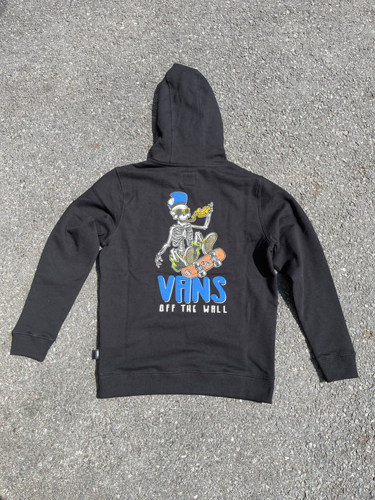 VANS - SKULL SLICE PULLOVER YOUTH HOOD - BLACK