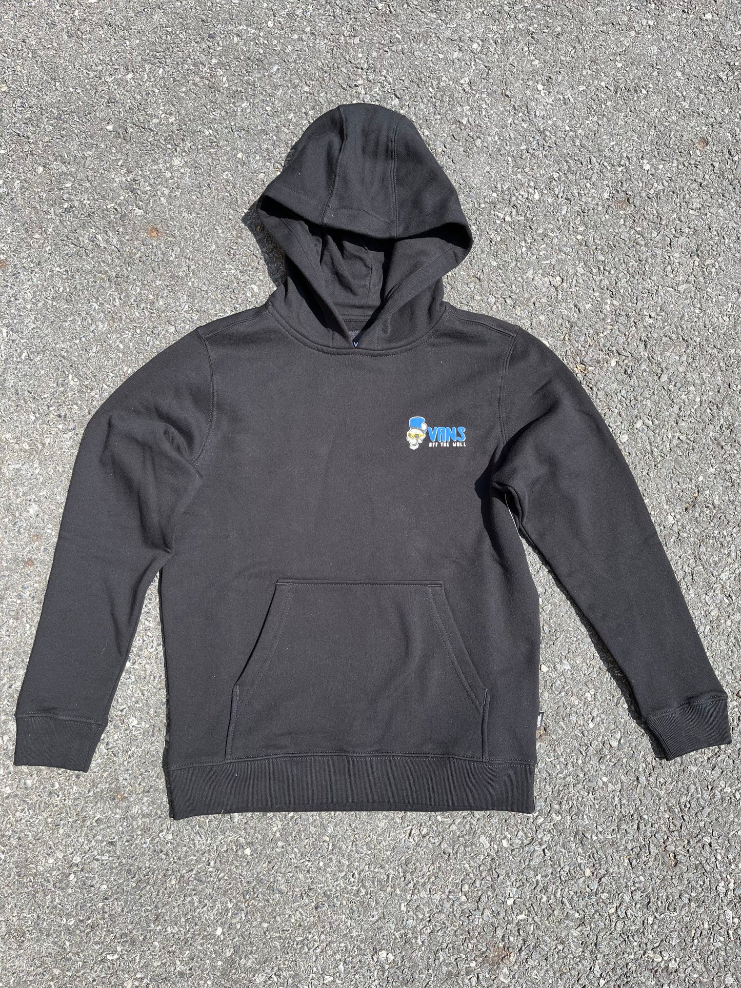 VANS - SKULL SLICE PULLOVER YOUTH HOOD - BLACK