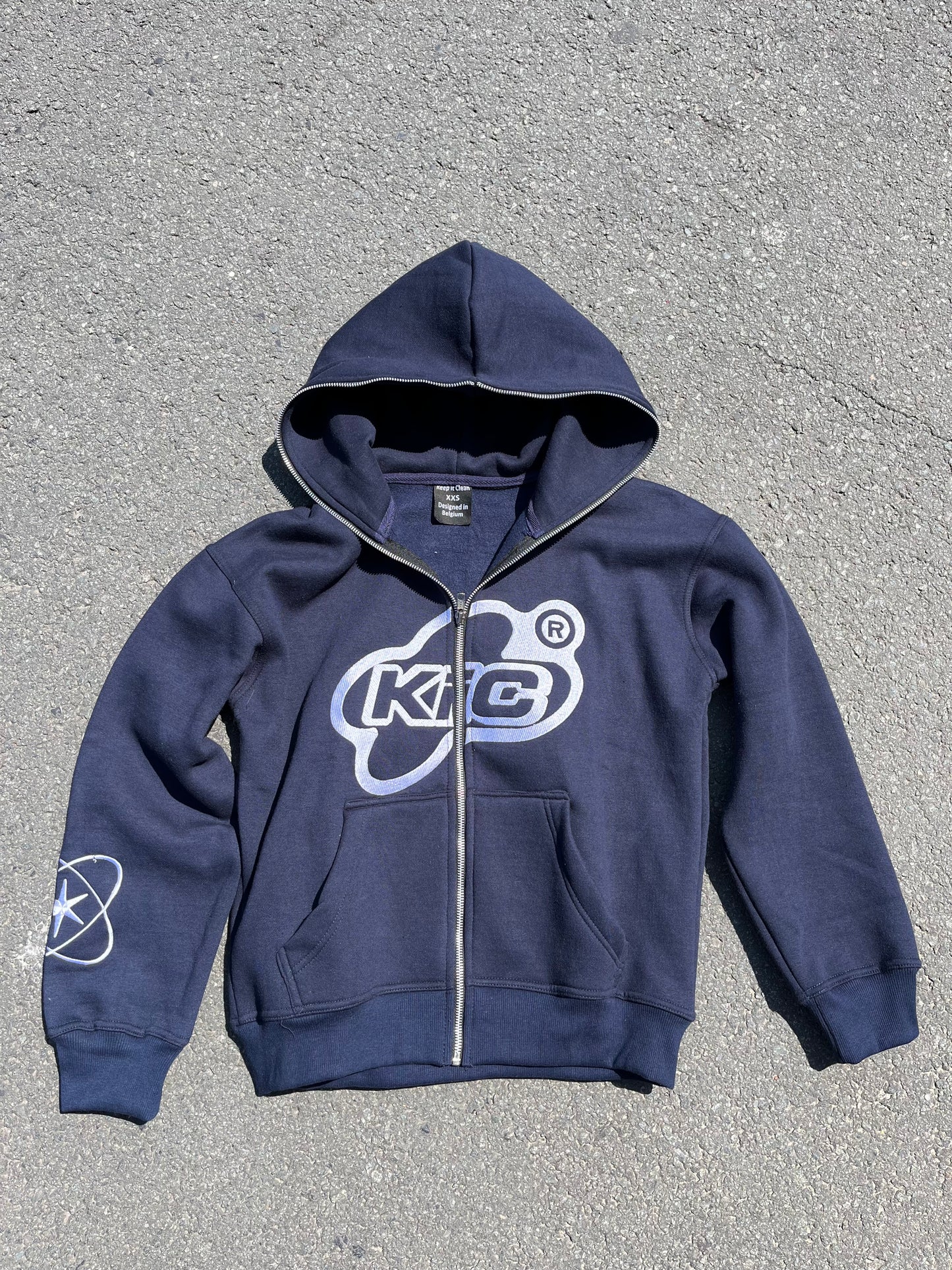 KEEP IT CLEAN - KIC LOGO FULL ZIP HOOD - DARK BLUE