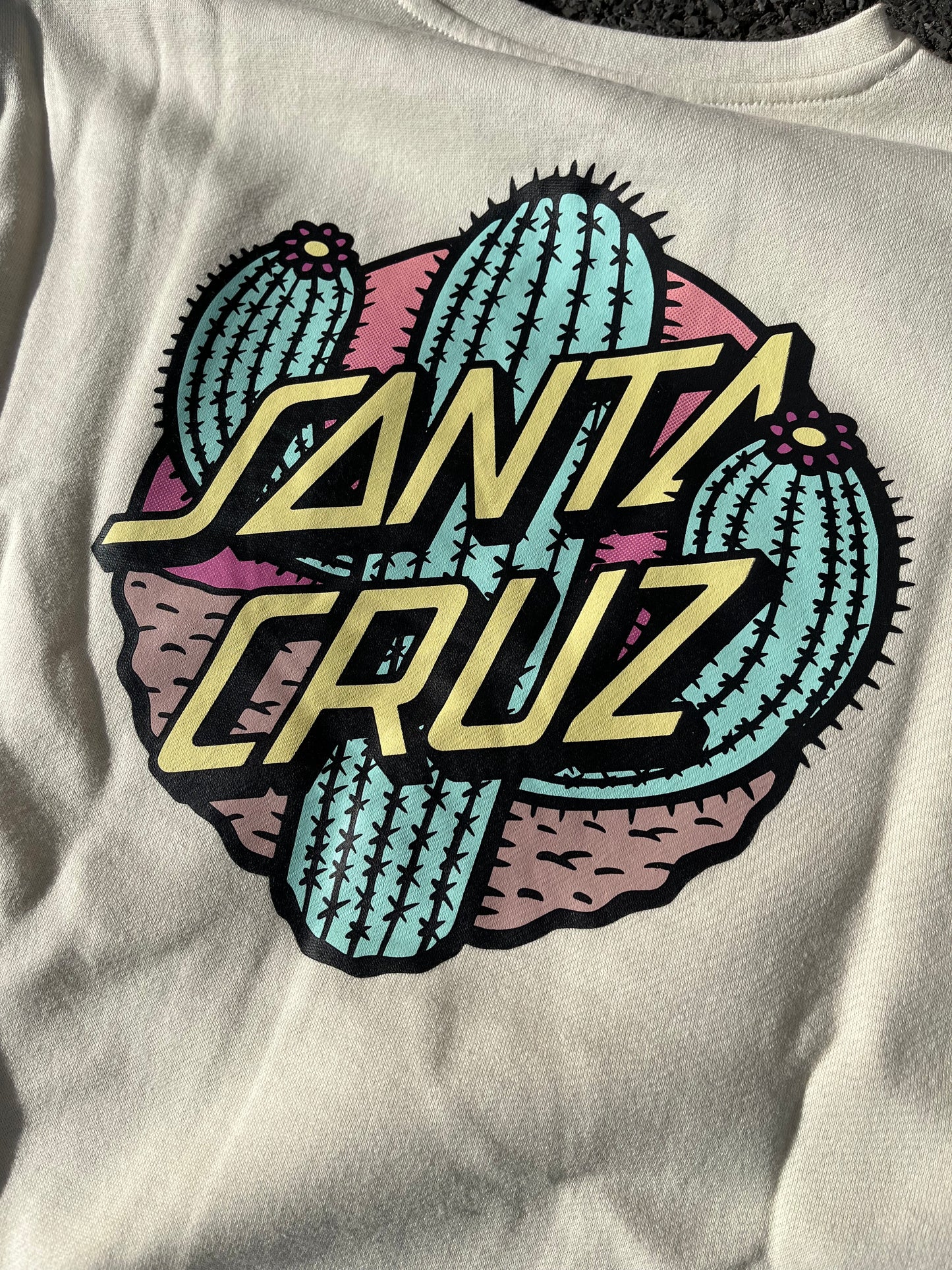 SANTA CRUZ - CACTUS DOT CREW - UNBLEACHED COTTON
