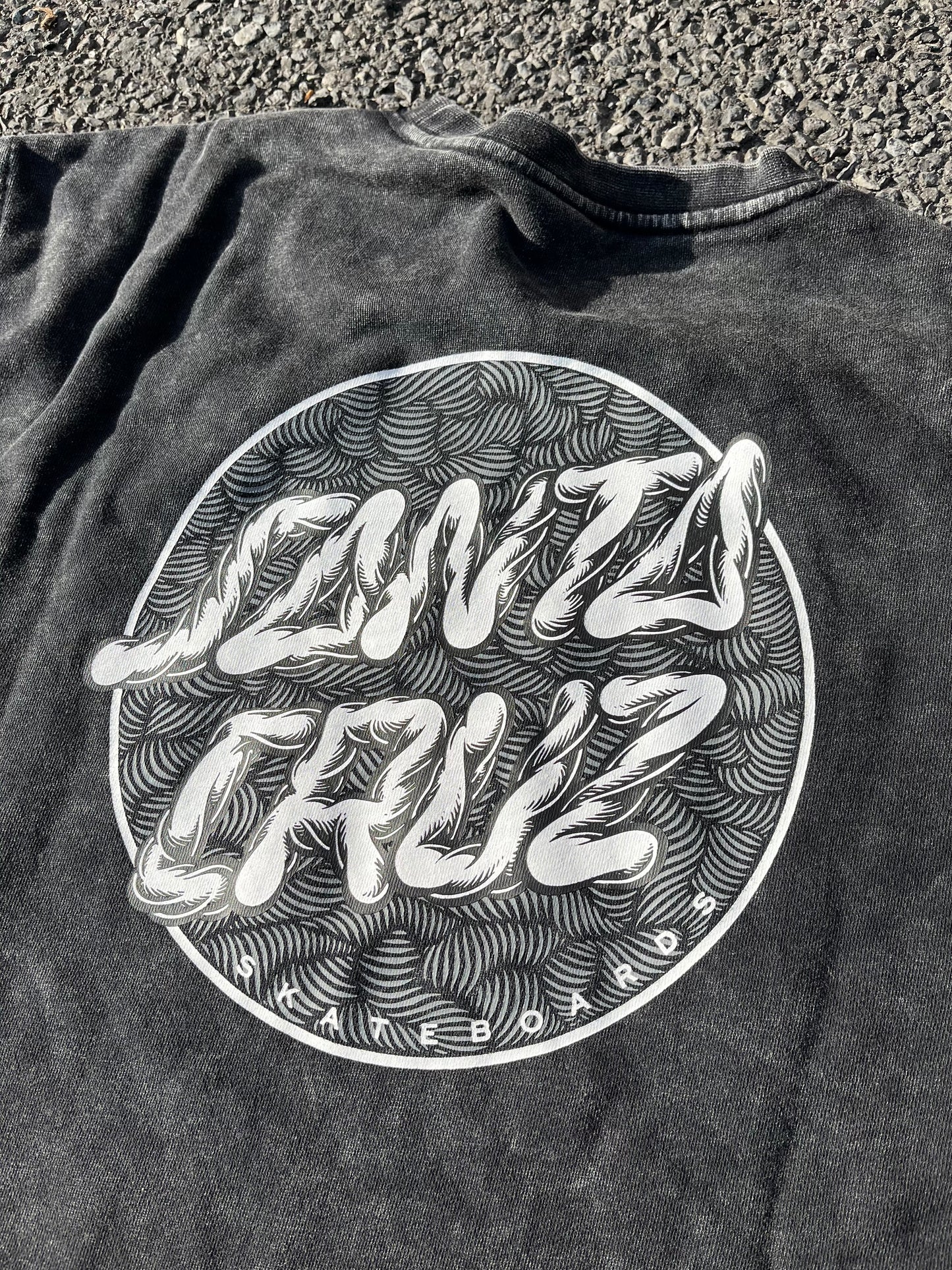 SANTA CRUZ - ALIVE DOT CREW - BLACK ACID WASH