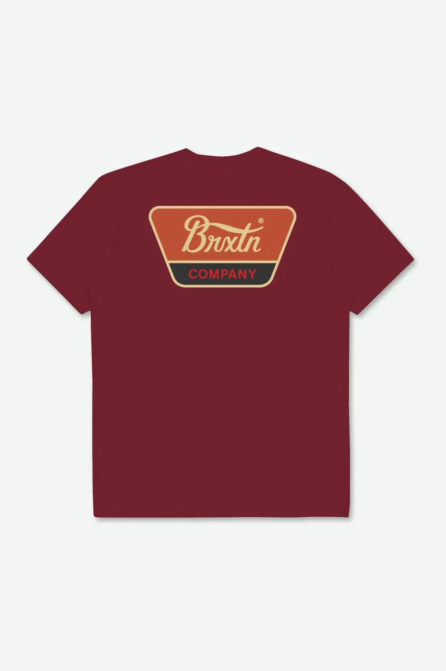 BRIXTON - LINWOOD SS TEE - ISLAND BERRY/PARADISE ORANGE