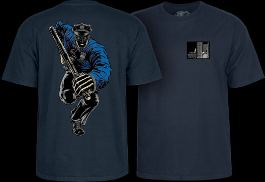 POWELL PERALTA - CHRIS SENN POLICE TEE - NAVY