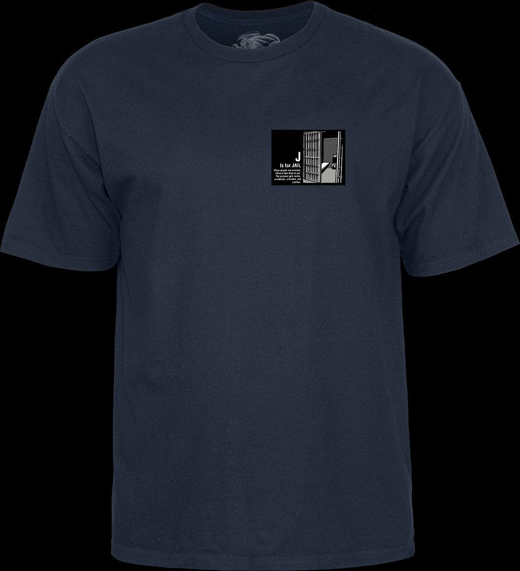 POWELL PERALTA - CHRIS SENN POLICE TEE - NAVY