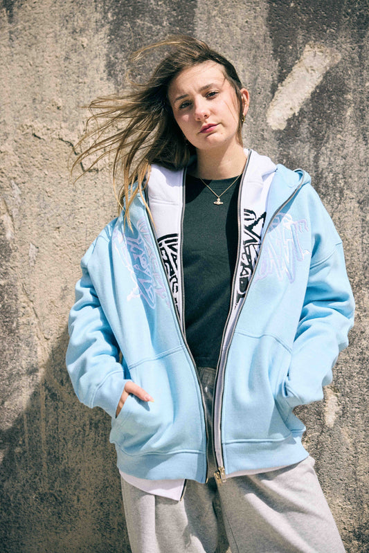 KEEP IT CLEAN - STREETCODE FULL ZIP HOOD - BLUE SKY