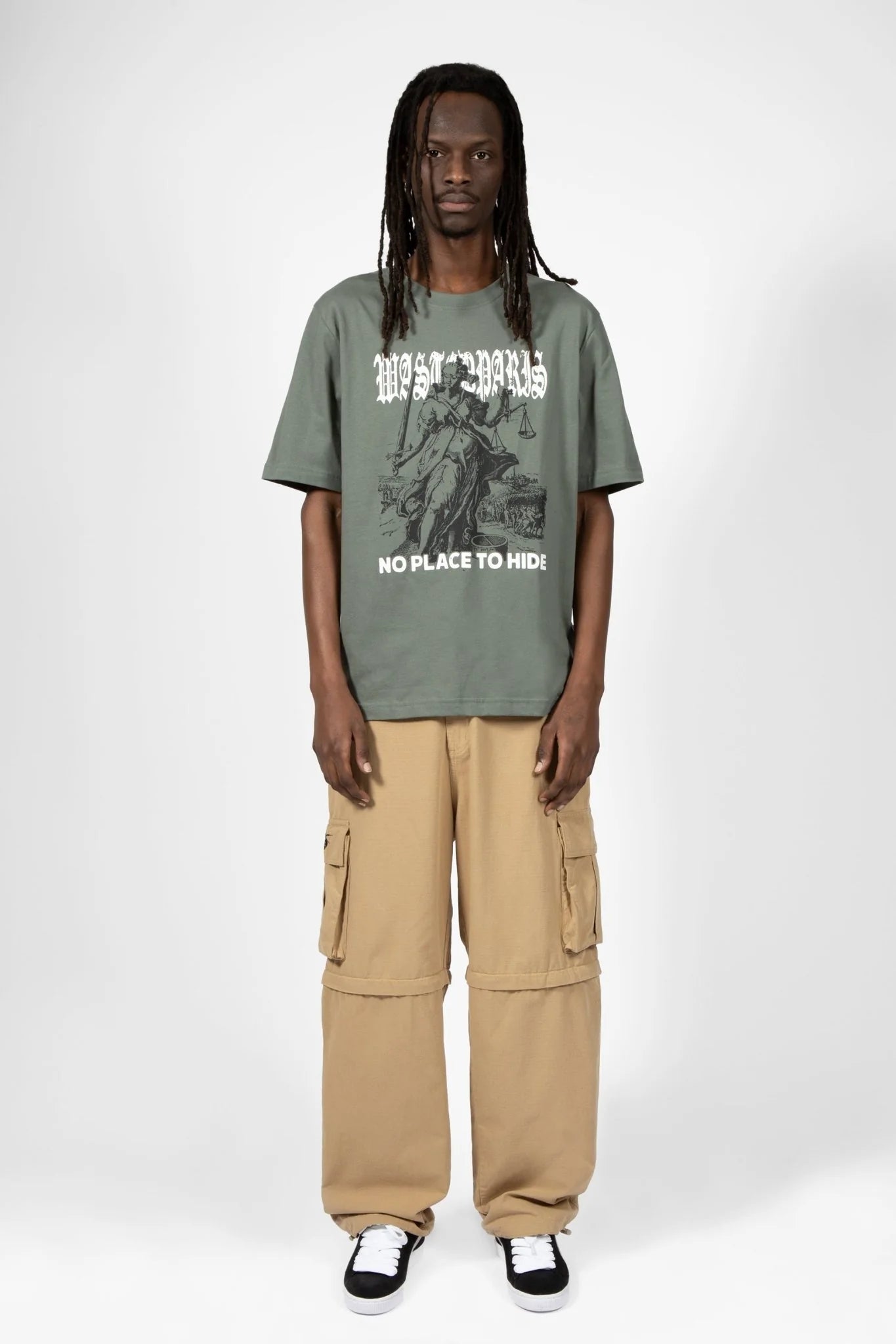 WASTED PARIS - SENTENCE TEE - LICHEN GREEN