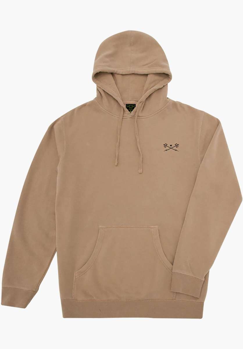 DARK SEAS - GO-TO PIGMENT PULLOVER FLEECE HOODIE - SANDSTONE