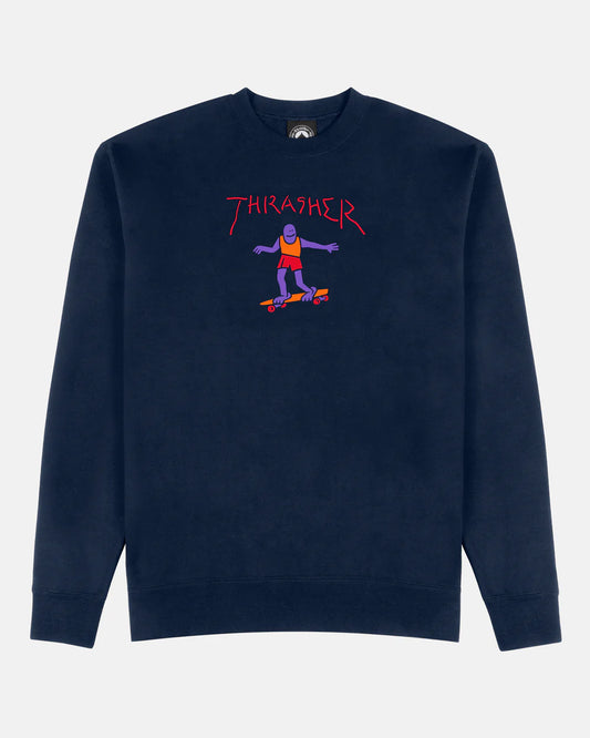 THRASHER - GONZ LOGO CREWNECK - NAVY