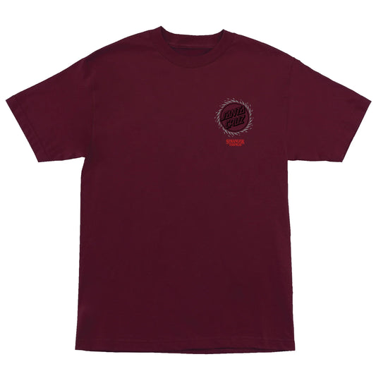 SANTA CRUZ - STRANGER THINGS HELLFIRE PIT TEE - MAROON