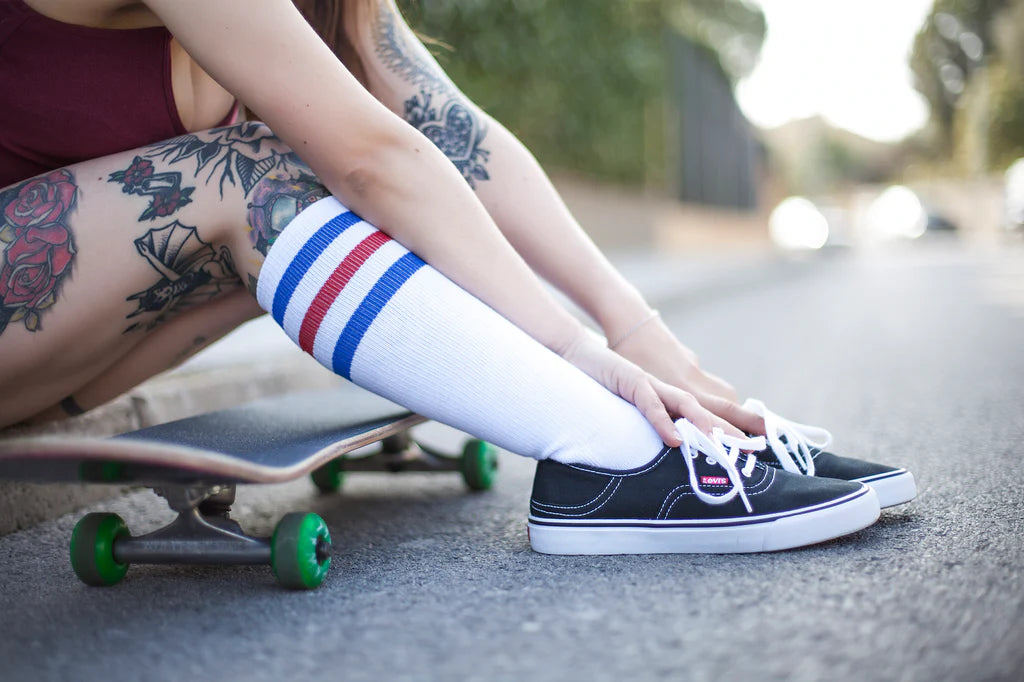 AMERICAN SOCKS - JOKER KNEE HIGH - OS - WHITE