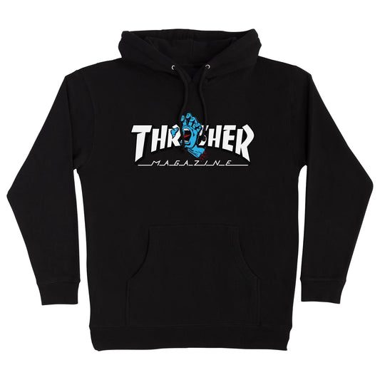 SANTA CRUZ x THRASHER - SCREAMING THRASHER LOGO HOOD - BLACK