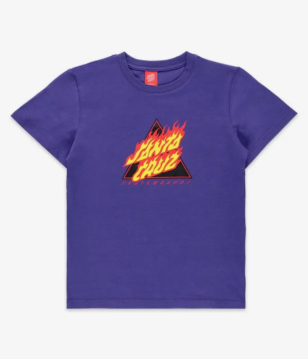 SANTA CRUZ - FLAMED NOT A DOT YOUTH TEE - NAVY BLUE