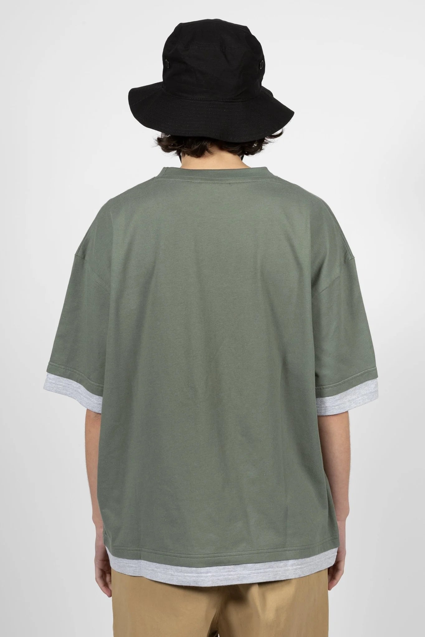 WASTED PARIS - NINE WIRE TEE - LICHEN GREEN/ASH GREY