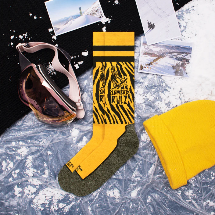 AMERICAN SOCKS - SIGNATURE SNOWBOARD RULES - BLACK/YELLOW