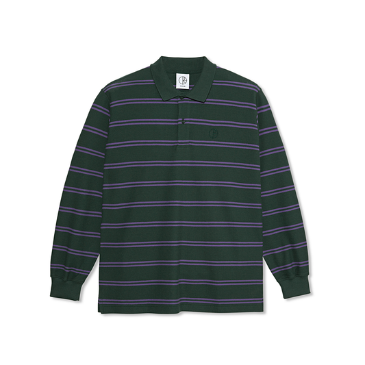 POLAR - STRIPE POLO LS - DARK TEAL