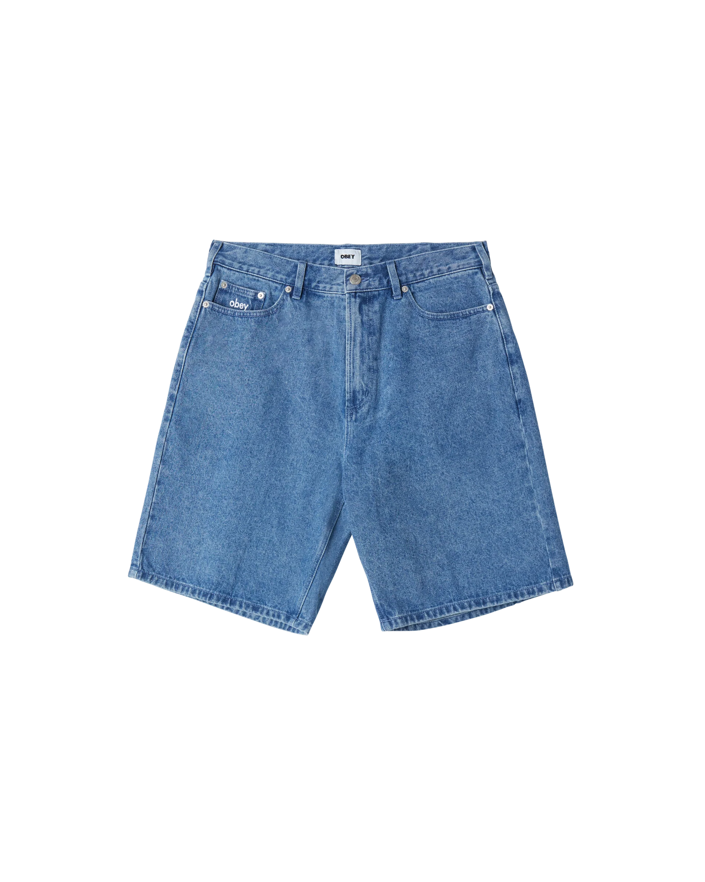 OBEY - BIGWIG BAGGY DENIM SHORT - LIGHT INDIGO