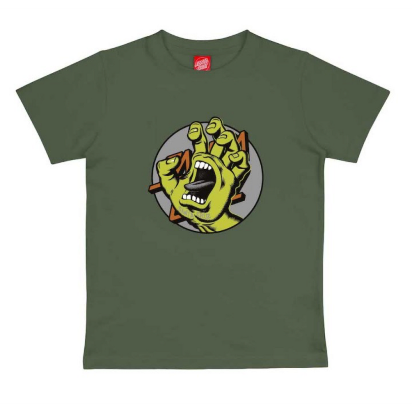 SANTA CRUZ - YOUTH HAND DOT FRONT TEE - DARK MOSS