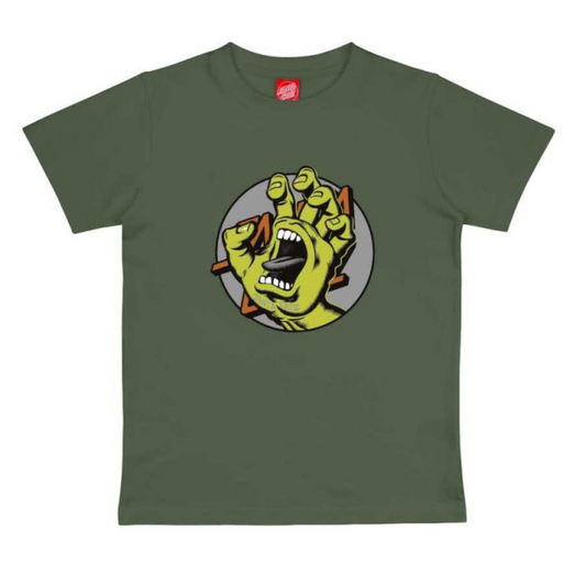 SANTA CRUZ - YOUTH HAND DOT FRONT TEE - DARK MOSS