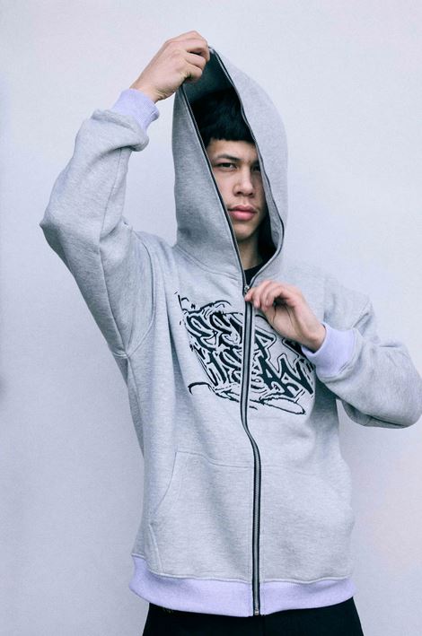 KEEP IT CLEAN - SIXT CIRLCE ZIP HOOD - GREY