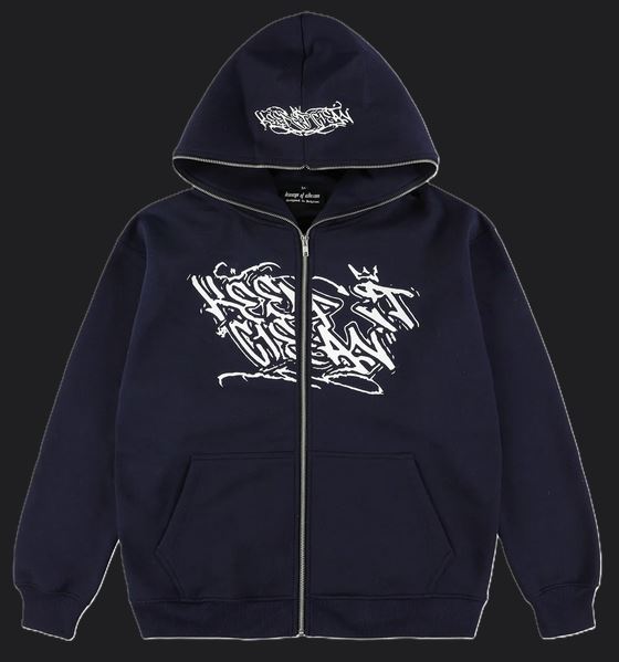 KEEP IT CLEAN - SIXT CIRLCE ZIP HOOD - NAVY