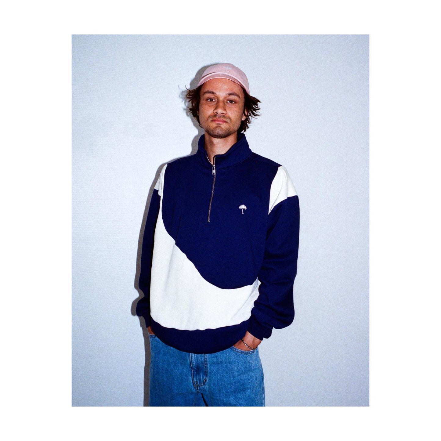 HELAS - FORMA QUARTER ZIP - NAVY/BEIGE