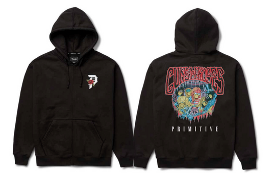 PRIMITIVE x GUNS 'N ROSES - BONES ZIP HOOD - BLACK