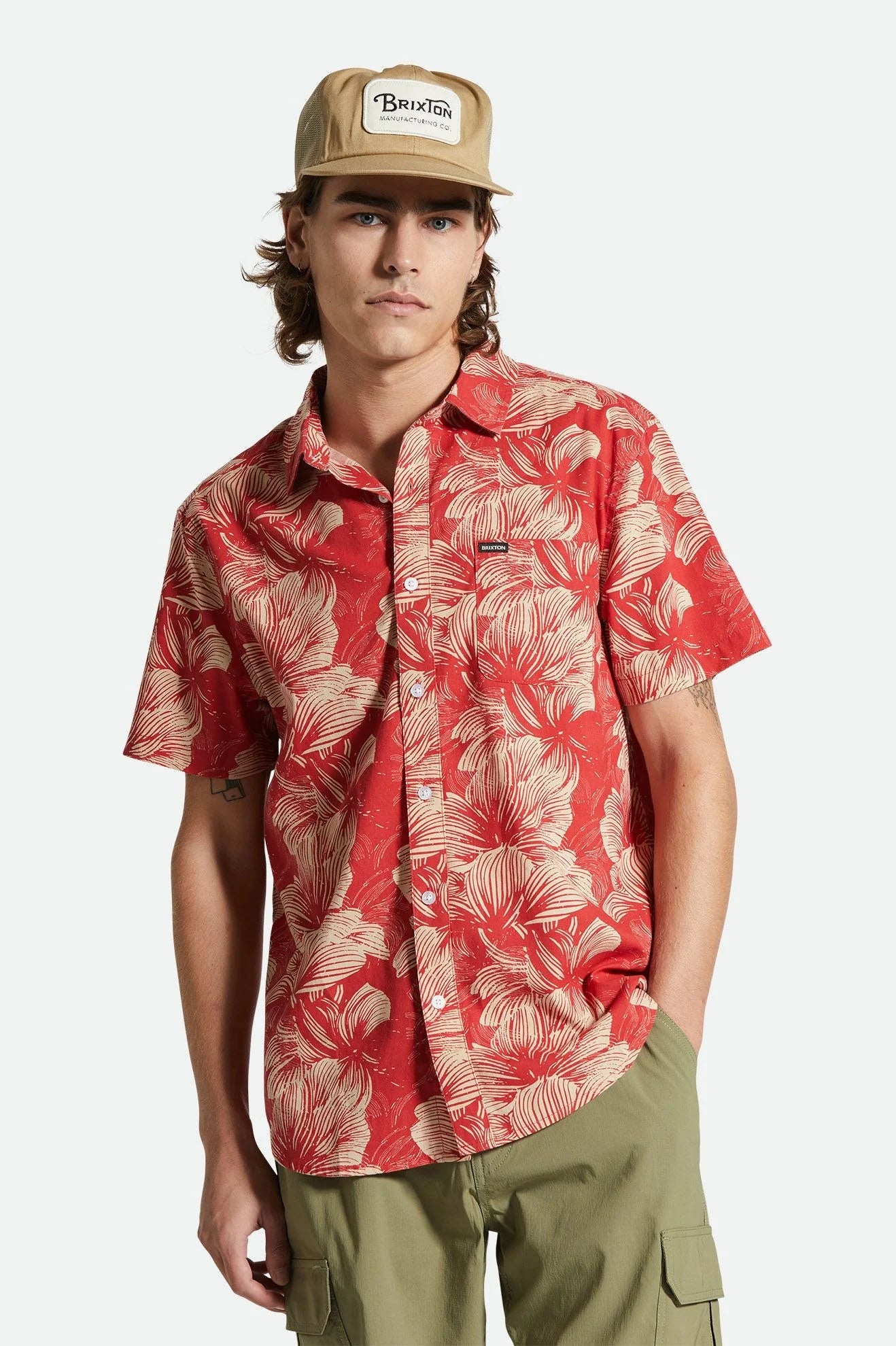 BRIXTON - CHARTER PRINT S/S WVN - CASA RED/OATMILK FLORAL