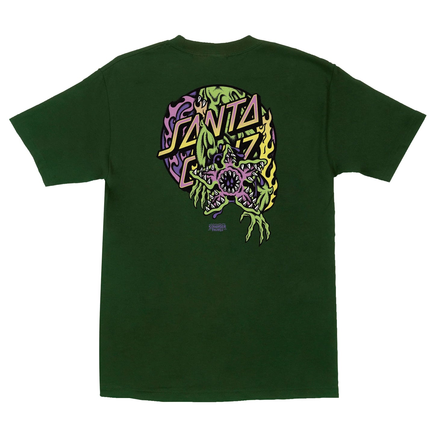 SANTA CRUZ - STRANGER THINGS DEMOGORGON DOT TEE - FOREST GREEN