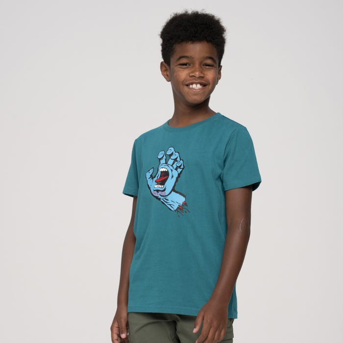 SANTA CRUZ - SCREAMING HAND YOUTH TEE - VERDIGRIS