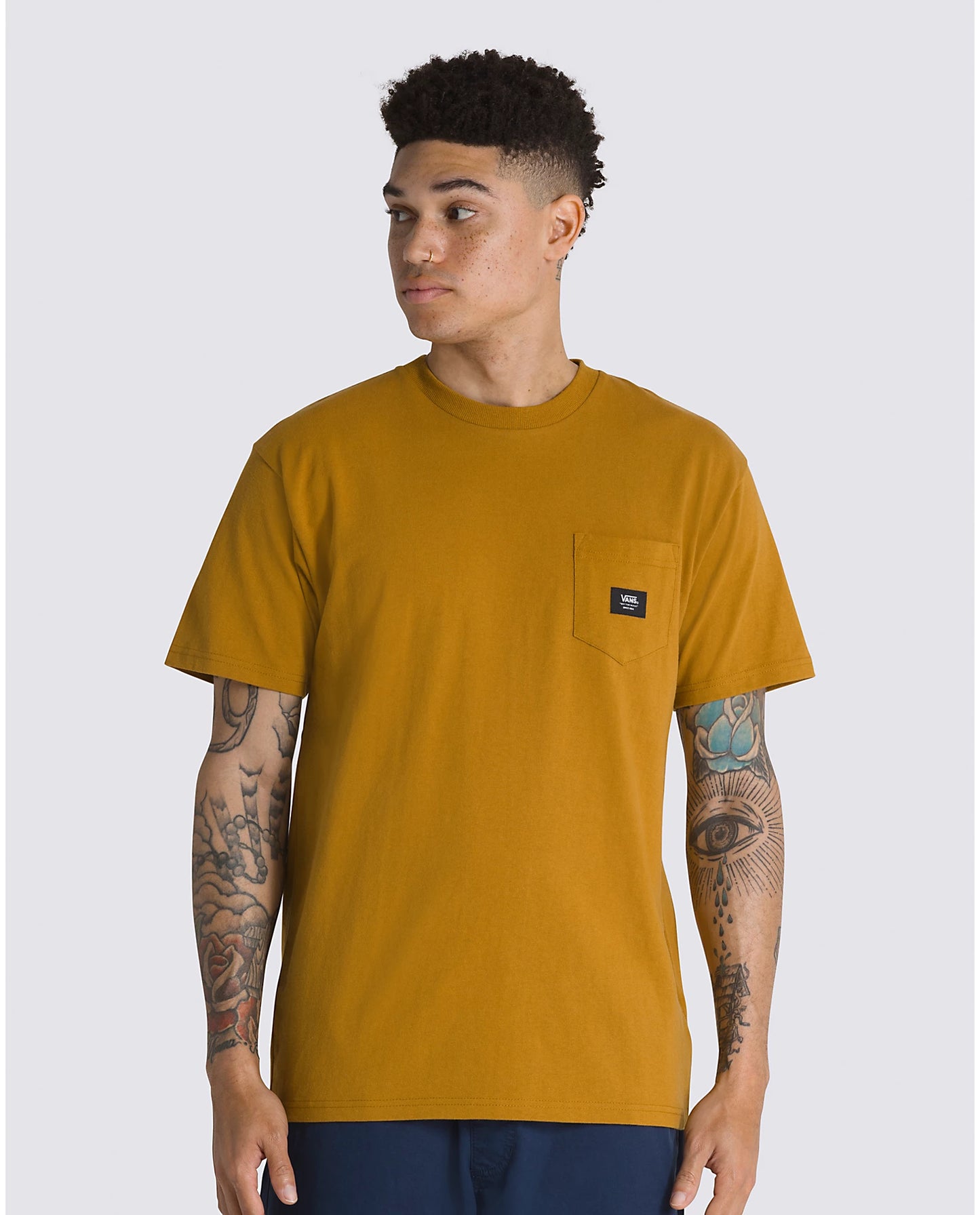 VANS - WOVEN PATCH POCKET TEE - GOLDEN BROWN