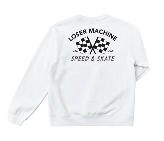 LOSER MACHINE - DAYTONA WICKING CREW FLEECE - WHITE