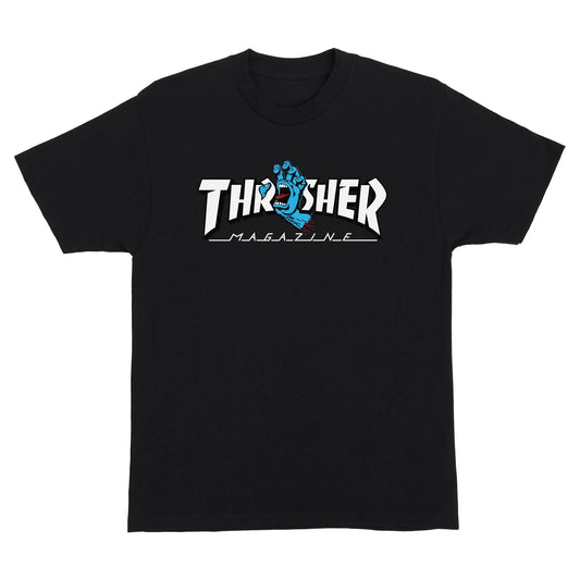 SANTA CRUZ x THRASHER - SCREAMING THRASHER LOGO TEE - BLACK