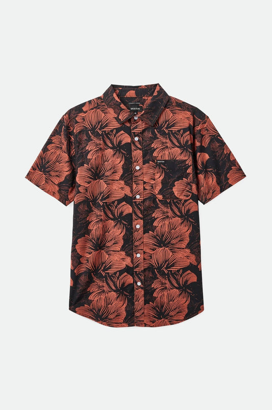 BRIXTON - CHARTER PRINT S/S WVN - WASHED BLACK/TERRACOTTA FLORA