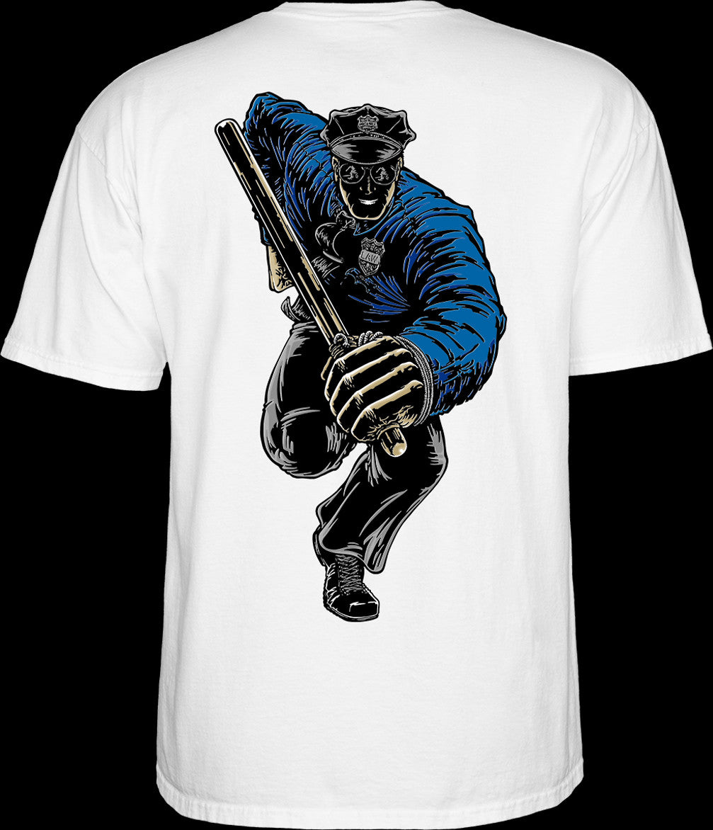 POWELL PERALTA - CHRIS SENN POLICE TEE - WHITE