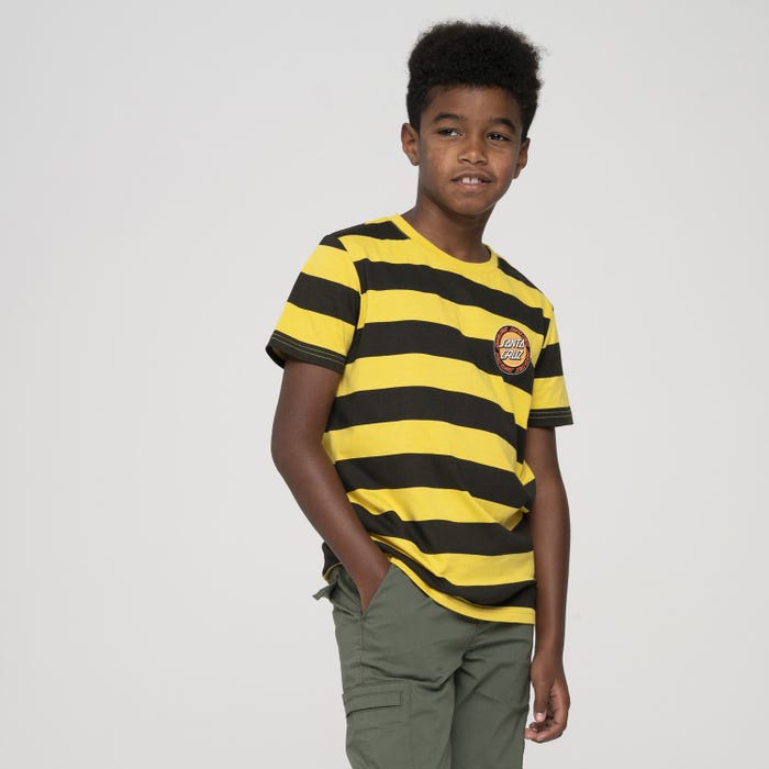 SANTA CRUZ - OUTER RINGED DOT YOUTH TEE - GOLD STRIPE