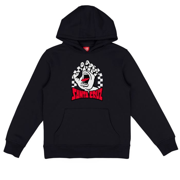 SANTA CRUZ - CHECK GATEWAY HAND YOUTH HOOD - BLACK
