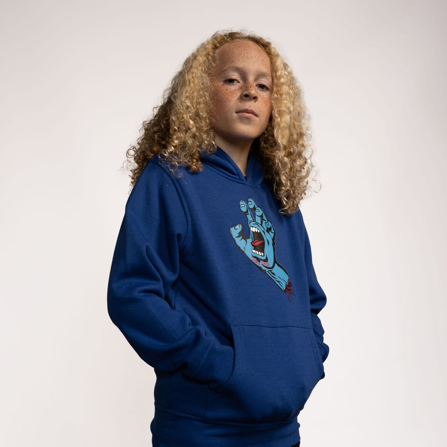 SANTA CRUZ - YOUTH SCREAMING HAND HOOD - COBALT