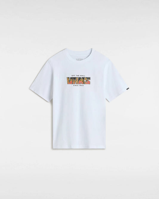 VANS - DIGI FLAMES SS YOUTH TEE - WHITE