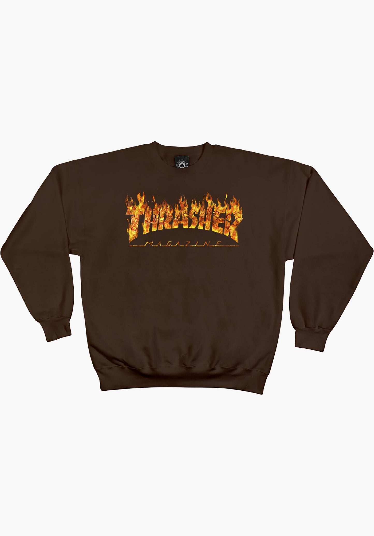 THRASHER - INFERNO CREWNECK - DARK CHOCOLATE