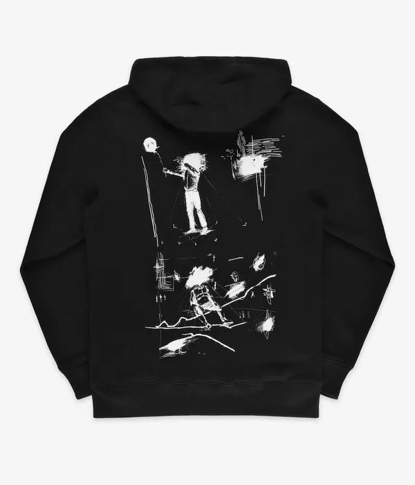 POETIC COLLECTIVE - SKETCHES HOODIE - BLACK/WHITE
