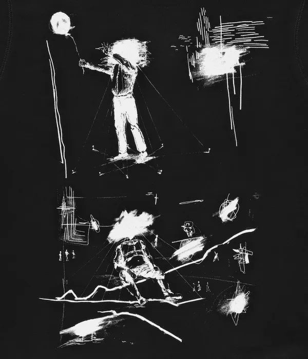 POETIC COLLECTIVE - SKETCHES HOODIE - BLACK/WHITE