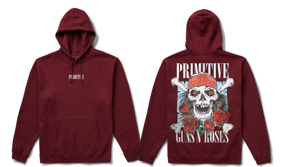 PRIMITIVE x GUNS 'N ROSES - STREETS HOOD - BURGUNDY